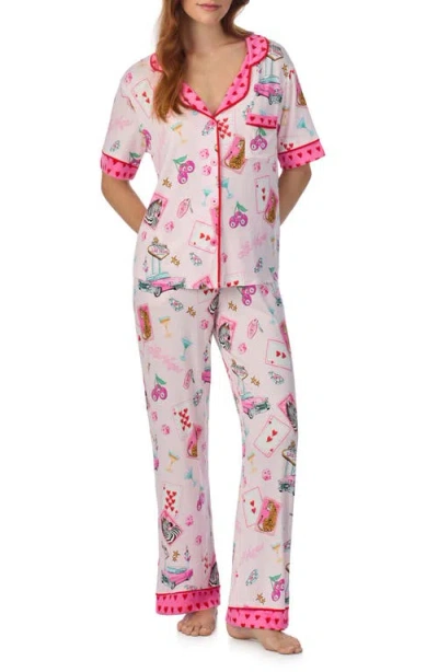 Room Service Pjs Print Pajamas In Pink