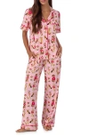 Room Service Pjs Print Pajamas In Pink