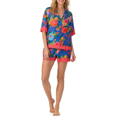 Room Service Pjs Print Short Pajamas In Blue