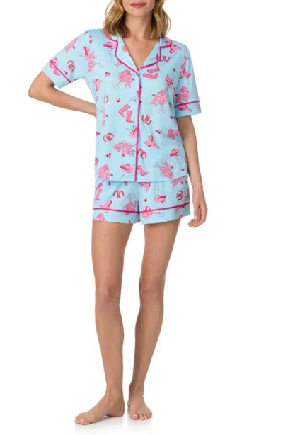 Room Service Pjs Print Short Pajamas In Blue