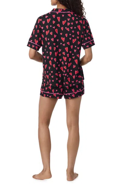Room Service Pjs Short Sleeve Boxer Pajamas In Brown