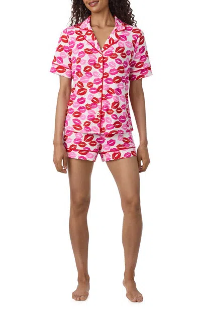 Room Service Pjs Short Sleeve Boxer Pajamas In Pink