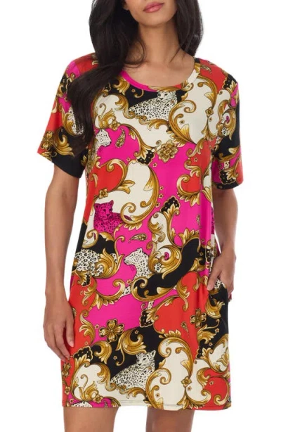 Room Service Pjs Short Sleeve Nightshirt In Multi
