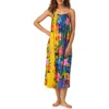 Room Service Pjs Smocked Print Nightgown In Multi Flower