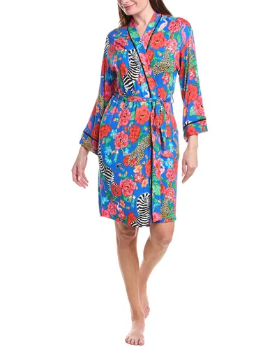 Room Service Printed Short Robe In Multi