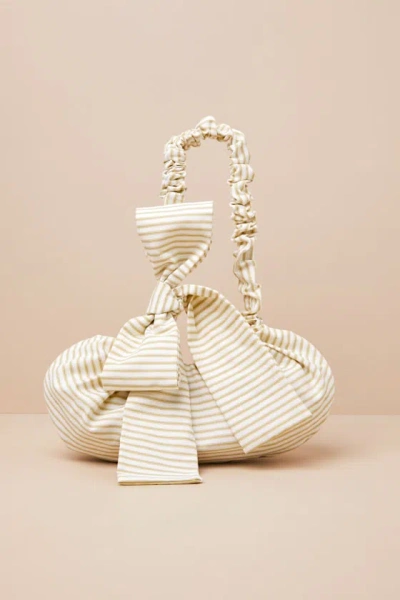 Room Shop Crossbowie Ivory Striped Bow Bag