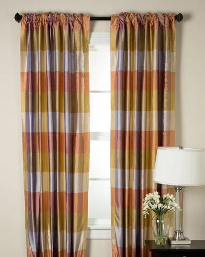 Room With A View Salsa Checks Window Panel In Brown