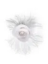 Room76 3d Georgette Rose Brooch In 白色