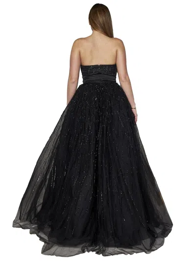 Room76 Beaded Tulle Gown Dress In Black