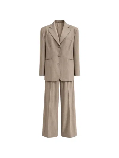 Room76 Pinstripe-pattern Pattern Suit In Neutral