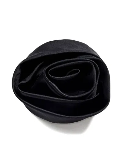 Room76 Satin Rose Brooch In Black