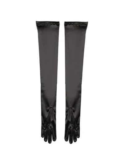Room76 Satin-finish Opera-length Gloves In Black