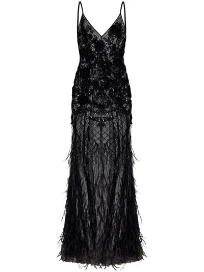 Room76 Long Black Transparent Tulle Dress