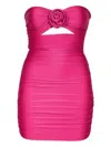Room76 Strapless Rose-detail Mini Dress In Pink
