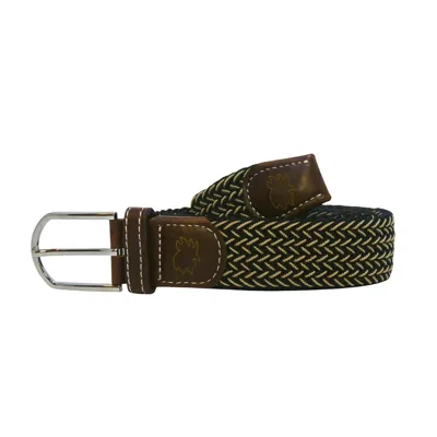 Roostas Men's Maui Stretch Belt In Black/gold In Multi