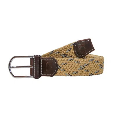 Roostas Men's Naples Stretch Belt In Tan/powder/navy In Brown