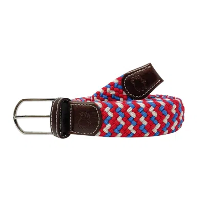 Roostas Men's Natchez Tri-color Stretch Belt In Blue/red/white In Multi