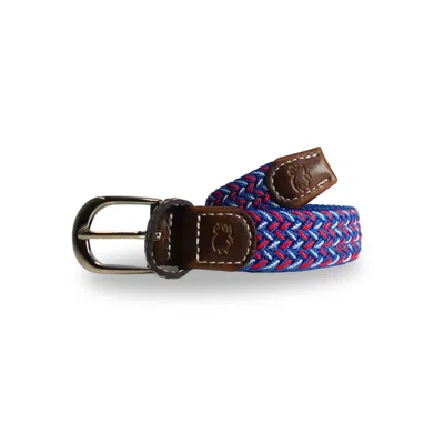 Roostas Men's Plymouth Stretch Belt In Navy/red/white In Multi