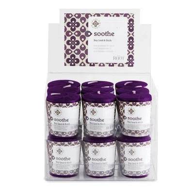 Root Candles 18 Piece Soothe Bay Leaf & Birch Scented Votive Candle Set In Purple