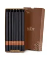 Root Candles Arista Timberline 12" Taper Candle Set, 12 Piece In Black