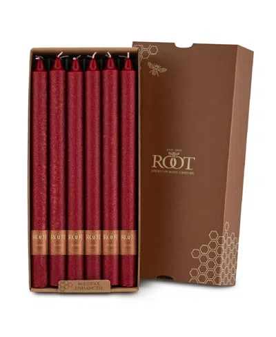 Root Candles Arista Timberline 12" Taper Candle Set, 12 Piece In Garnet