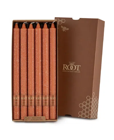 Root Candles Arista Timberline 12" Taper Candle Set, 12 Piece In Rust