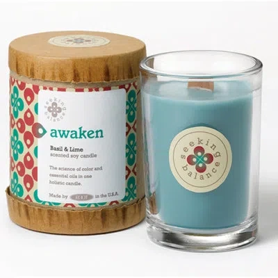 Root Candles Basil And Lime Scented Jar Candle In Teal
