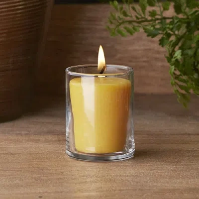 Root Candles Bourbon Pear Scented Votive Candle In Yellow