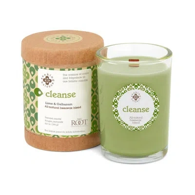 Root Candles Cleanse Lime And Galbanum Scented Jar Candle In Lime Green