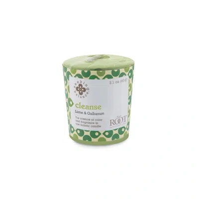 Root Candles Cleanse Lime And Galbanum Scented Votive Candle In Lime Green