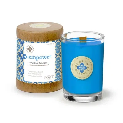 Root Candles Empower Lavandin And Patchouli Scented Jar Candle In Blue