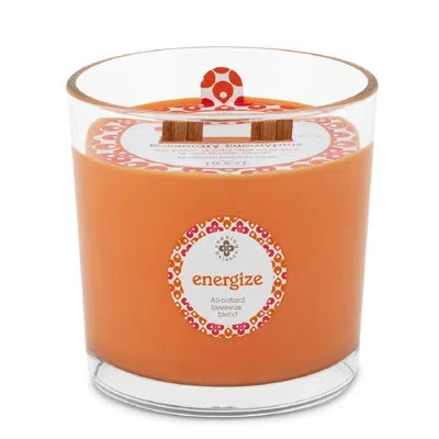 Root Candles Energize Rosemary Eucalyptus Scented Jar Candle In Orange