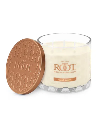 Root Candles French Vanilla Fragrance Honeycomb Glass Jar Candle In Ivory