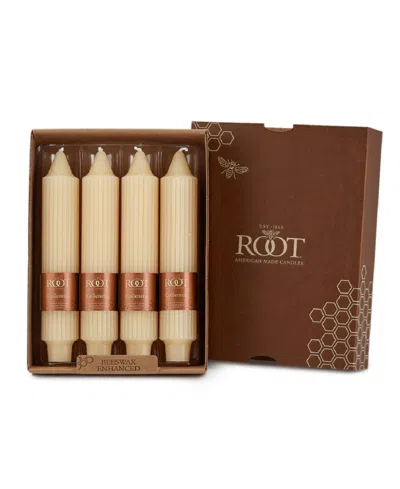 Root Candles Grecian Collenette 7" Taper Candle Set, 4 Piece In Buttercream