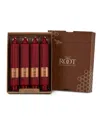 Root Candles Grecian Collenette 7" Taper Candle Set, 4 Piece In Garnet