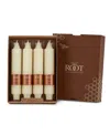 Root Candles Grecian Collenette 7" Taper Candle Set, 4 Piece In Ivory
