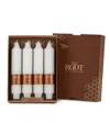 Root Candles Grecian Collenette 7" Taper Candle Set, 4 Piece In White
