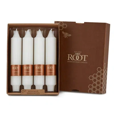 Root Candles Grecian Collenette Unscented Taper Candle In White