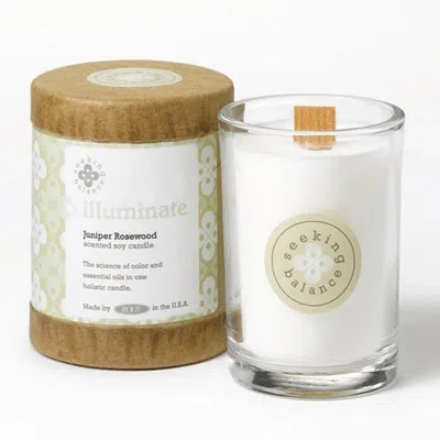Root Candles Illuminate Juniper Rosewood Scented Jar Candle In White
