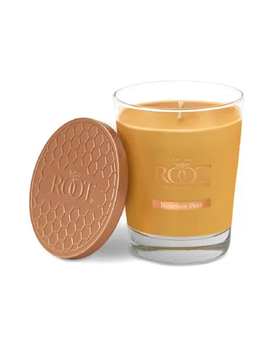 Root Candles Large Veriglass Bourbon Pear Fragrance Jar Candle In Butterscotch