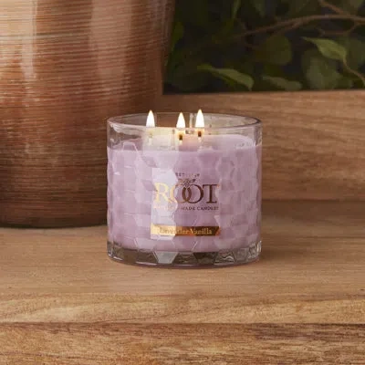 Root Candles Lavender Vanilla Scented Jar Candle In Purple