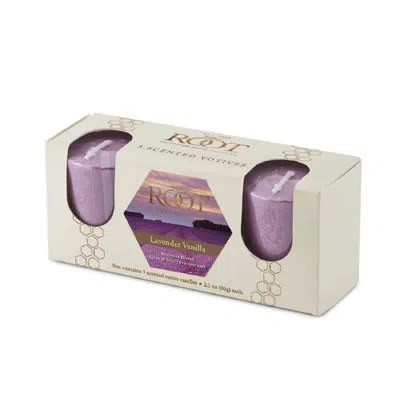 Root Candles Lavender Vanilla Scented Votive Candle In Dewberry Pink