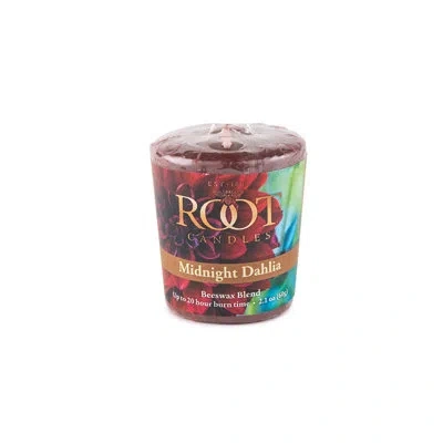 Root Candles Midnight Dahlia Scented Votive Candle Set Of 18 In Red