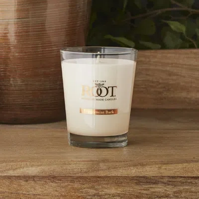 Root Candles Peppermint Bark Scented Jar Candle In Ivory