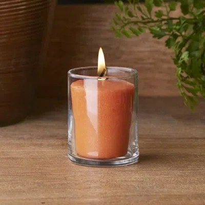 Root Candles Pumpkin Spice Scented Votive Candle In Orange