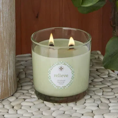 Root Candles Relieve Eucalyptus Menthol Scented Jar Candle In Green
