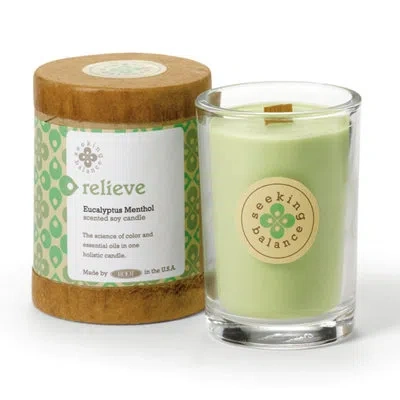Root Candles Relieve Eucalyptus Menthol Scented Jar Candle In Green