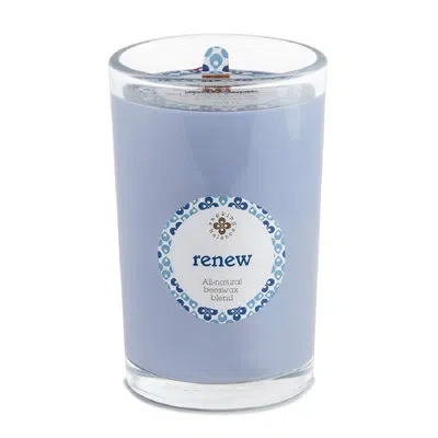 Root Candles Renew Seaside Cypress & Cedarleaf Scented Jar Candle In Blue