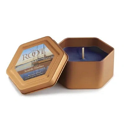 Root Candles Seaside Harbor Scented Jar Candle In Navy Blue