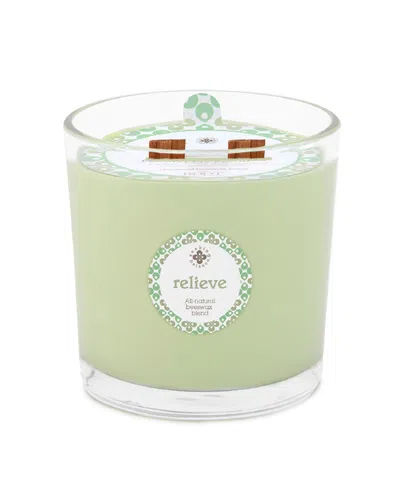 Root Candles Seeking Balance 2 Wick Relieve Eucalyptus Menthol Spa Jar Candle, 12 oz In Mint